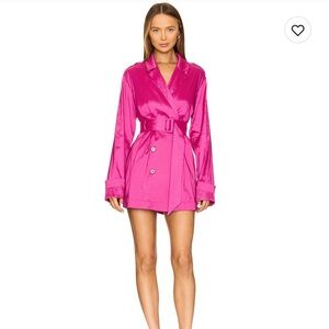 Stone cold fox alice trench dress in berry pink